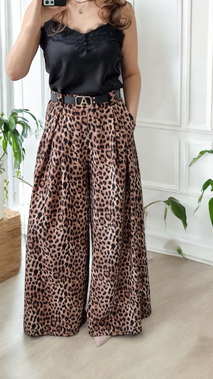 Pantaloni Leopard Luxe