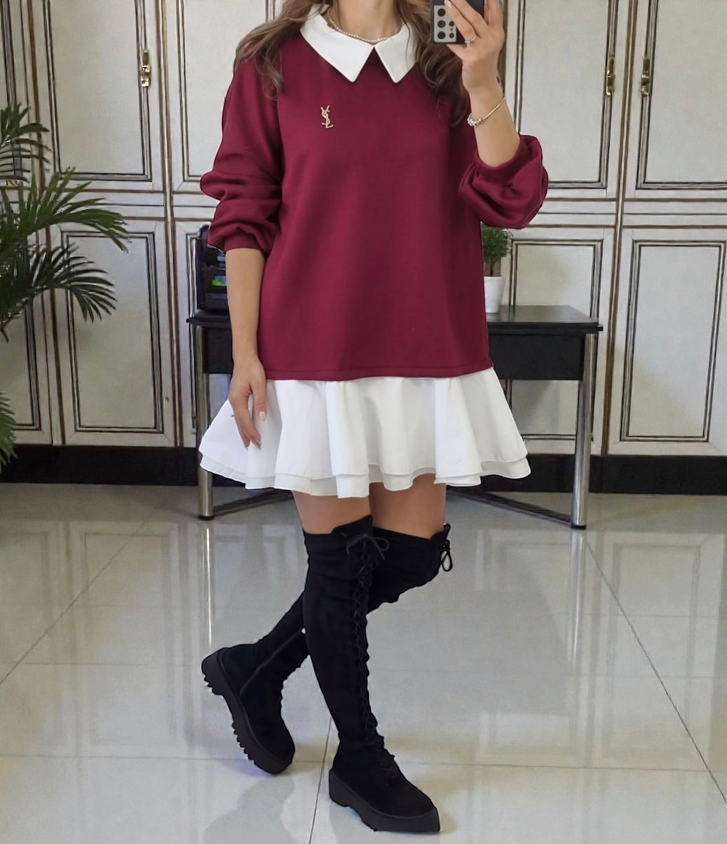 Rochie camasa bordo