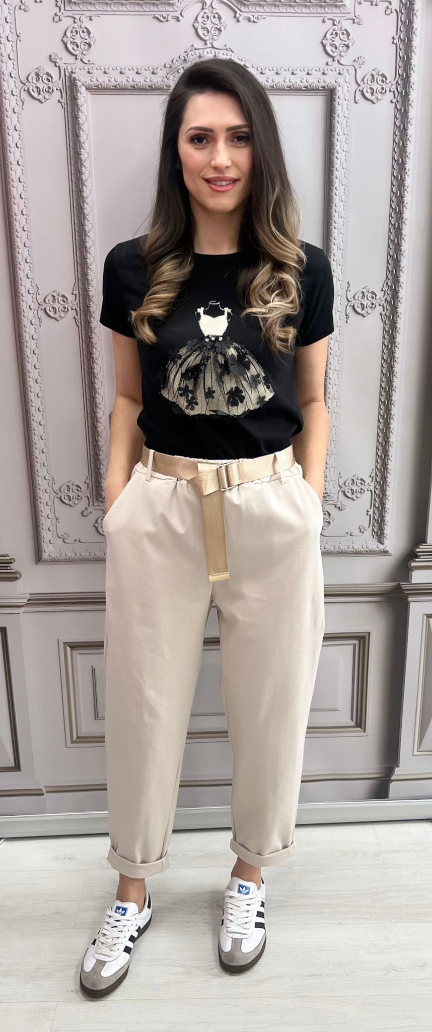 Pantaloni din bumbac Sandra