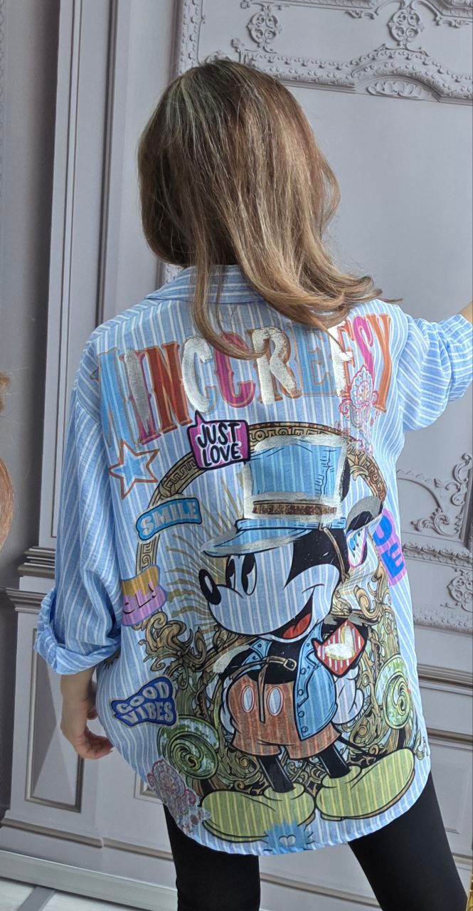 Camasa cu imprimeu metalizat Mickey Mouse